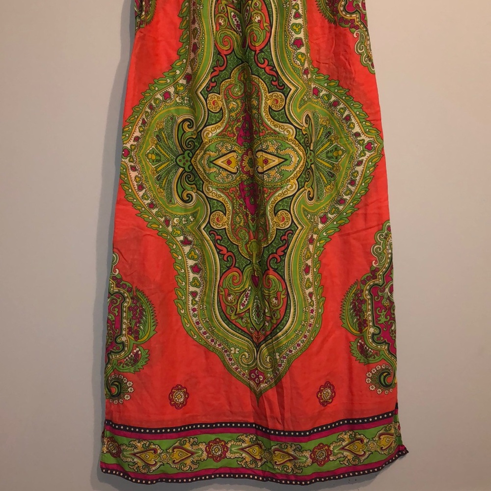 Anthropologie Lilka Long Gray Orange Multi Dress - Picture 2 of 6